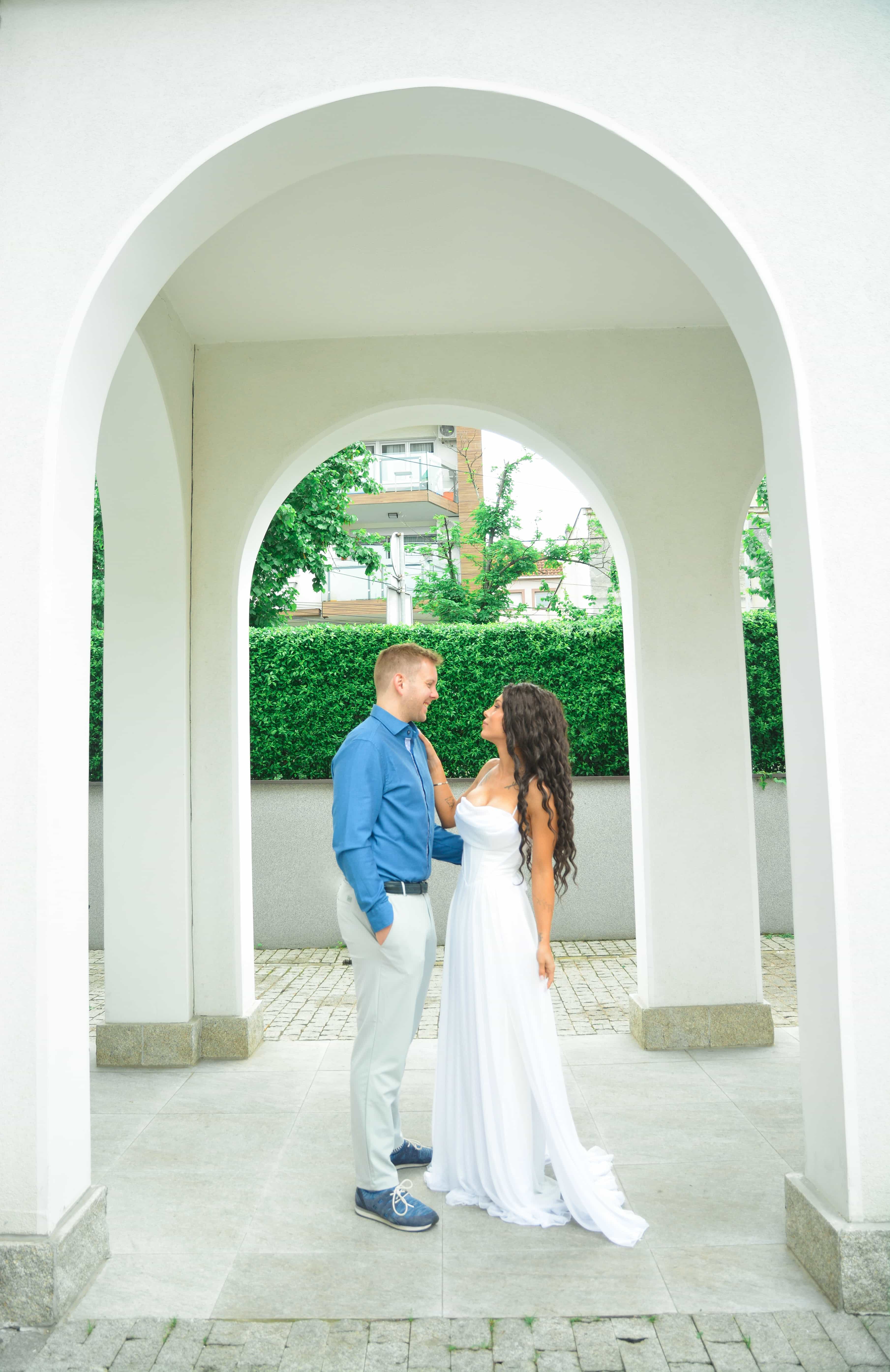 Romantični zalazak sunca sa mladencima - svadbena fotografija